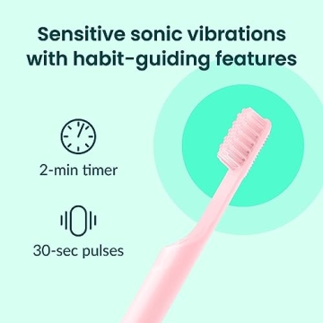 Quip Smart Sonic Toothbrush - Bluetooth, Travel-Friendly, Pink