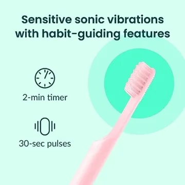 Quip Smart Sonic Toothbrush - Bluetooth, Travel-Friendly, Pink