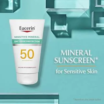 Eucerin Sun Sensitive Mineral Sunscreen Lotion SPF 50 (4 Fl Oz) + Sensitive Mineral Tinted Sunscreen for Face SPF 35 (1.7 Fl Oz), Fragrance Free, Zinc Oxide Protection