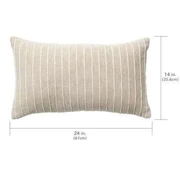 Nate Home Textured Cotton Decorative Throw Pillow - 14x24
