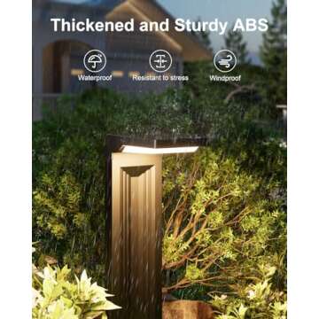 6 Pack Solar Powered Pathway Lights Outdoor Waterproof 30 LED Bright Walkway Landscape Lamp for Outside, Path, Driveway, sidewalk, Yard, Lawn, Garden, Trail, Modern Design and 2 Modes (Warm White)