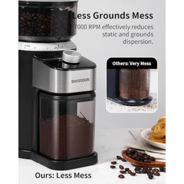 Versatile SHARDOR Burr Coffee Grinder with Adjustable Timer