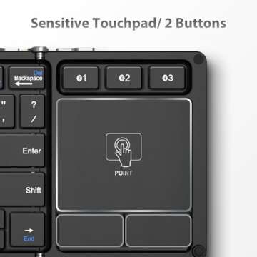 iClever BK08 Foldable Bluetooth Keyboard with Touchpad