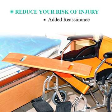 Wooden Slide Transfer Board with Handles, 500 lb Capacity Heavy Duty Slide Boards for Transfers of S...