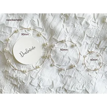 Doubnine Elegant Large Pearl Hoop Earrings for Women