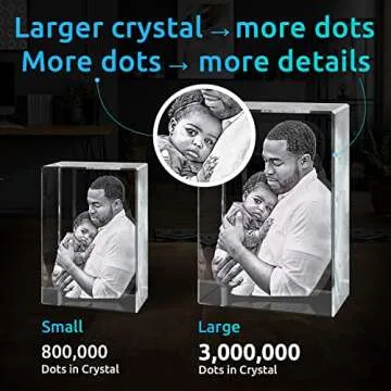 ArtPix 3D Crystal Photo, Personalized Gifts for Women, Wife, Men, Her, Him, Great Customized Gift With Your Own Photo, Custom 3D Etched Engraved, Couples Gifts