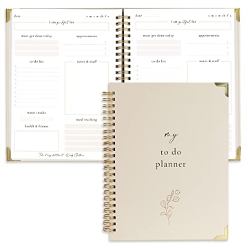 Aesthetic Daily Planner Notebook for Productivity & Organization