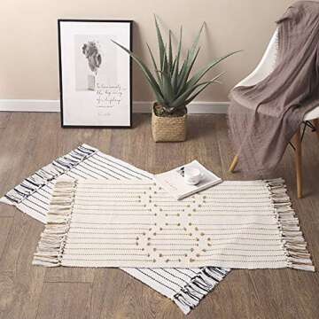 Boho Small Rug for Bedroom - Moroccan Accent Rugs 2'x3'
