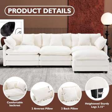 Ihanherry Modular Sectional Cloud Couch for Living Room