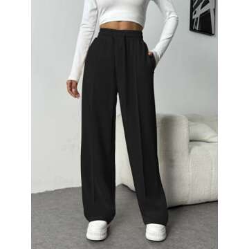 PINSPARK Women's Chic Wide Leg Sweatpants for Stylish Comfort