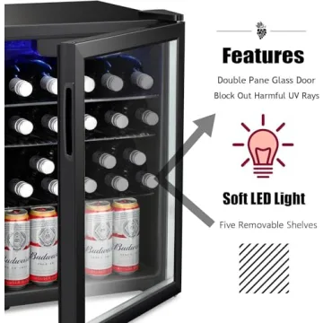 Antarctic Star Mini Wine Cooler Holds 24 Bottles Quiet Operation