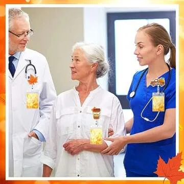 Equsion 12 Pcs Thanksgiving Fall Pumpkin Holiday Badge Reels Fall Autumn Felt Retractable Badge Holder Name ID Maple Leaf Turkey Badge Reel with Clip for Nurses Doctor Teacher Staff Cards Favors