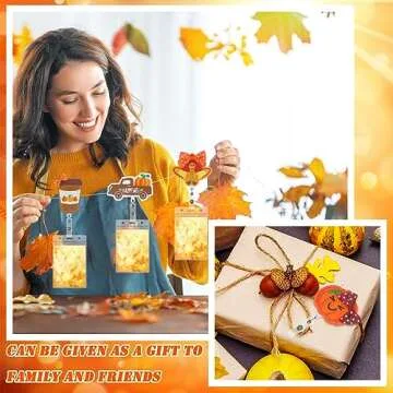 Equsion 12 Pcs Thanksgiving Fall Pumpkin Holiday Badge Reels Fall Autumn Felt Retractable Badge Holder Name ID Maple Leaf Turkey Badge Reel with Clip for Nurses Doctor Teacher Staff Cards Favors