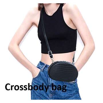 2-Way Small Crossbody Bag Waist Bag Fanny Pack Waist Purse for Women