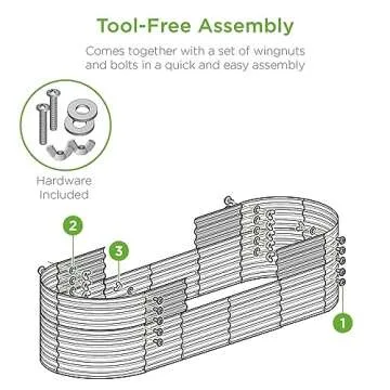 Best Choice Products 8x2x2ft Metal Raised Garden Bed, Oval Outdoor Deep Root Planter Box for Vegetables, Herbs w/ 4 Support Bars, 215 Gal Capacity - Dark Green
