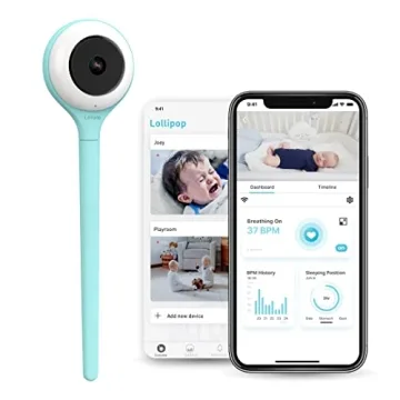 Lollipop Baby Monitor (Turquoise) - Smart Camera with Cry Detection & Breathing Monitoring