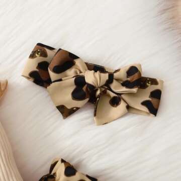 Aoswep Newborn Baby Girl Clothes: Ruffle Romper, Floral Pants, & Headband Set