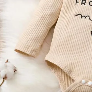 Aoswep Baby Girl Ruffle Outfit with Floral Pants Set