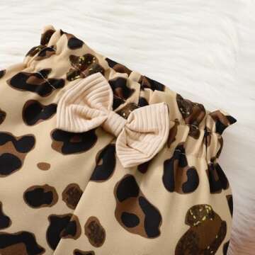 Aoswep Baby Girl Ruffle Outfit with Floral Pants Set