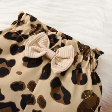 Aoswep Baby Girl Ruffle Outfit with Floral Pants Set