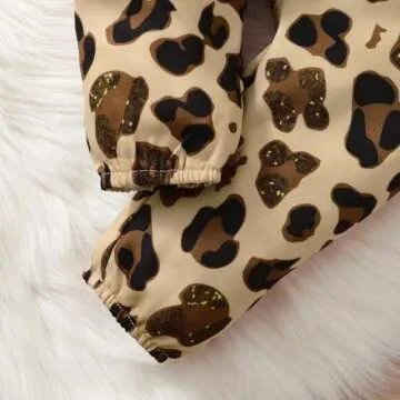 Aoswep Baby Girl Ruffle Outfit with Floral Pants Set