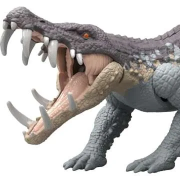 Mattel Jurassic World Strike Attack Kaprosuchus Dinosaur Toy with Single Strike Action, Movable Joints, Action Figure Gift with Physical & Digital Play