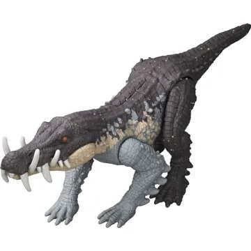 Mattel Jurassic World Strike Attack Kaprosuchus Dinosaur Toy with Single Strike Action, Movable Joints, Action Figure Gift with Physical & Digital Play