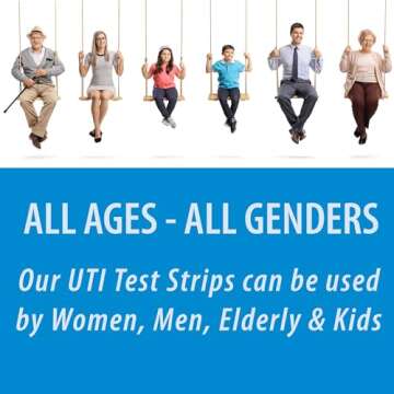 4-in-1 Full Panel UTI Test Strips for Women, Men & Kids 50ct, Includes UTI Severity (Protein), Urinalysis Urine Test Strip for UTI and Bladder, at Home Urinary Tract Infection Test Kit