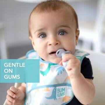 Bumkins Baby Utensils Set, Chewtensils Silicone Spoons for Dipping, Self-Feeding, Baby Led Weaning, ...