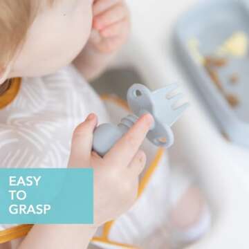 Bumkins Baby Utensils Set for Easy Self-Feeding
