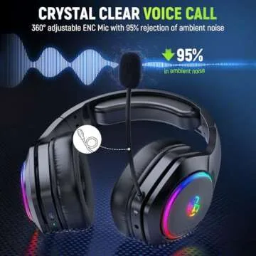 Tatybo Wireless Gaming Headsets - 7.1 Surround Sound & 40H+ Battery