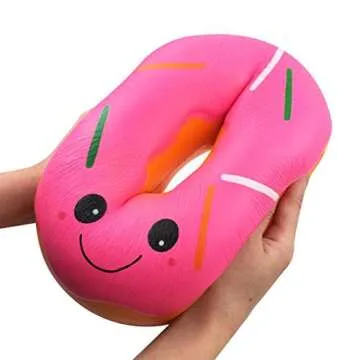 ACCOCO 10" Inch Large Slow Rising Squishy Toys, Giant Donut Jumbo Slow Rising Scented Super Soft Squeeze Squishy Food Toys Stress Relief Gift Collection (Blue Donut)