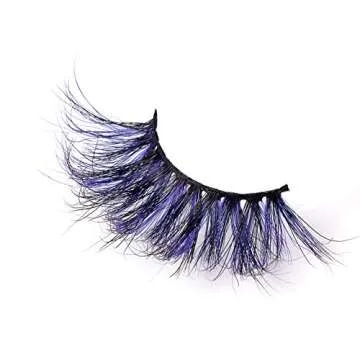 Halloween Colored Eyelashes ,3D Mink Color Lashes,100% Siberian Mink Colored Long Dramatic Colorful lashes Makeup False Eyelashes 2 Pairs