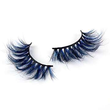 Halloween Colored Eyelashes ,3D Mink Color Lashes,100% Siberian Mink Colored Long Dramatic Colorful lashes Makeup False Eyelashes 2 Pairs