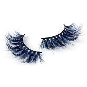 Halloween Colored Eyelashes ,3D Mink Color Lashes,100% Siberian Mink Colored Long Dramatic Colorful lashes Makeup False Eyelashes 2 Pairs