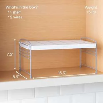 YouCopia Adjustable-Height UpSpace Shelf for Kitchen Storage