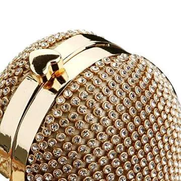 EROUGE Cute Heart Shape Clutch Purses Women Rhinestone Clutch Evening Bag (Rose gold color plated)