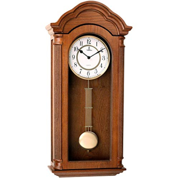 Elegant Verona Wooden Pendulum Wall Clock – Silent & Stylish for Home & Office
