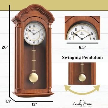 Elegant Verona Wooden Pendulum Wall Clock for All Decor