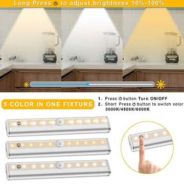 Diomart Under Cabinet Lighting, Wireless Rechargeable Under Counter Lights with Remote Control, 20- ...