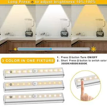 Diomart Under Cabinet Lighting, Wireless Rechargeable Under Counter Lights with Remote Control, 20- ...