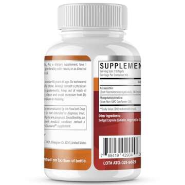 Liposomal Astaxanthin Supplement 24 MG, Maximum Absorption, Antioxidant Stronger Than VIT C, Non-GMO & Gluten Free - 60 Softgels(2 Months Supply)