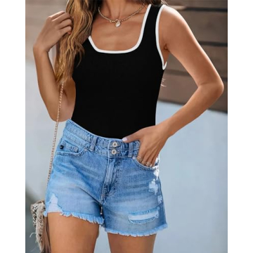 Stylish PRETTYGARDEN Women's Summer Ribbed Tank Top