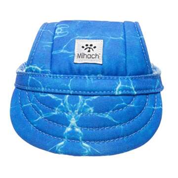 Dog Sun Hat, Pet Baseball Cap, Dogs Sport Hat/Visor Cap with Ear Holes and Chin Strap for Small to Medium Dogs Small, Ocean Wave