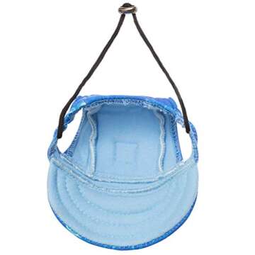 Dog Sun Hat, Pet Baseball Cap, Dogs Sport Hat/Visor Cap with Ear Holes and Chin Strap for Small to Medium Dogs Small, Ocean Wave