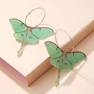 Moth Butterfly Earrings for Women - Unique Punk Jewelry