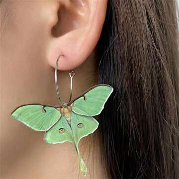 Moth Butterfly Earrings for Women - Unique Punk Jewelry