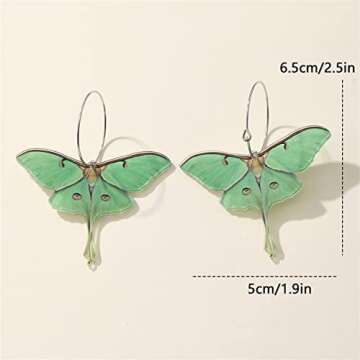 Moth Butterfly Earrings for Women - Unique Punk Jewelry