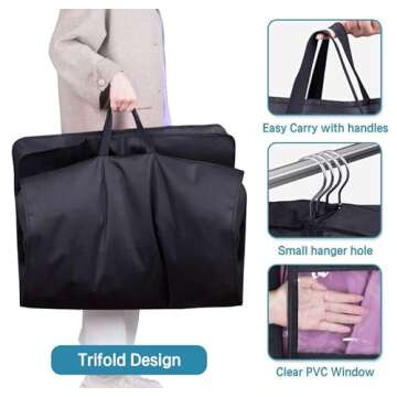 KIMBORA 60" Gusseted Garment Bags for Elegant Storage