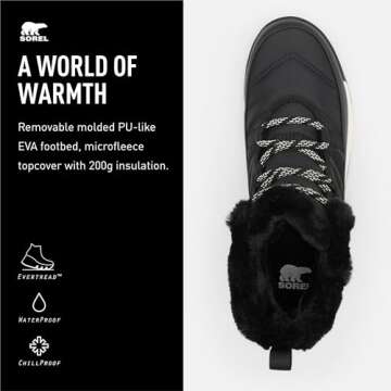 Sorel Whitney II Short Lace Waterproof Women's Boots - Black - Size 8